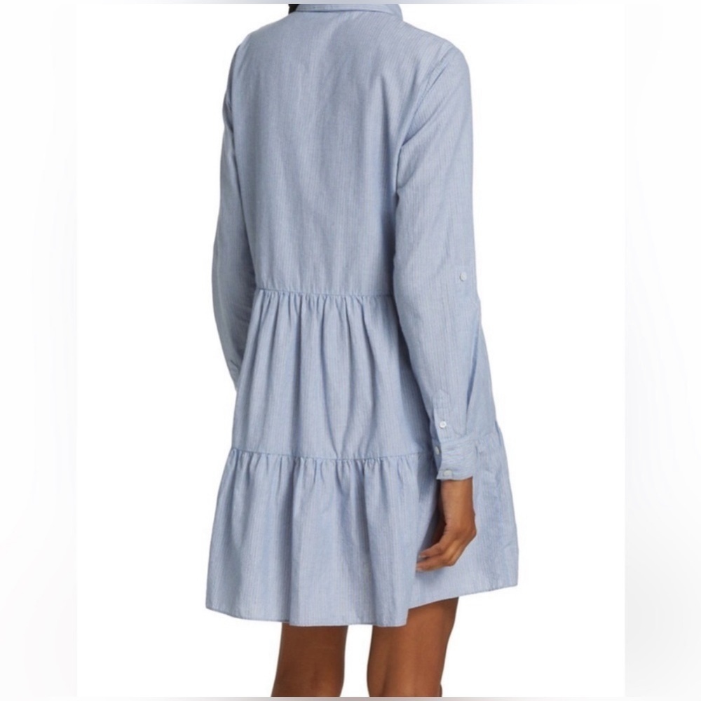 VERONICA BEARD Jemila Tiered Cotton Mini Shirt Dress - Picture 4 of 15